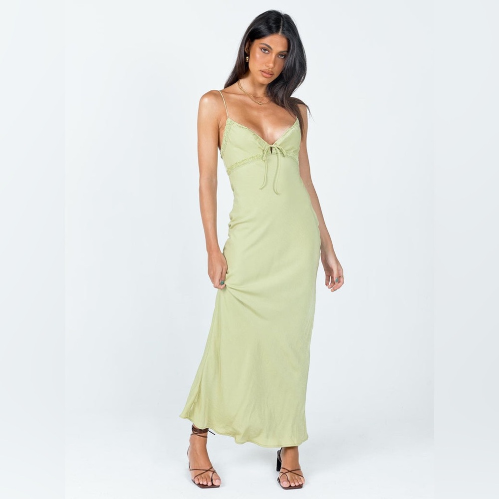 Princess Polly Emily Maxi Dress in “Green” Size US 2 | Slip Dress Lace Detailing - Picture 5 of 16